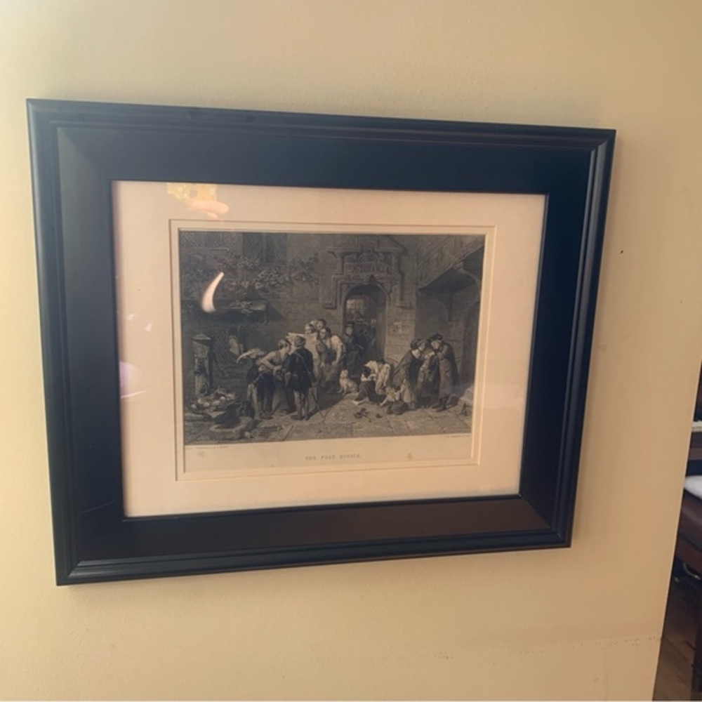 Antique engraving "The Post Office" framed print